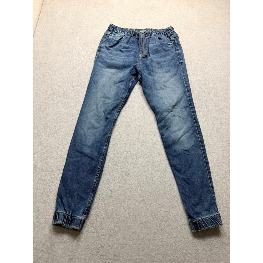 Hollister Mens Skinny Jogger Advanced Stretch Blue Denim Jeans Medium Wash Sz M